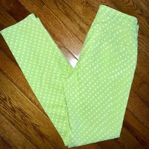 Vince Camuto Lime Green Polka Dot Skinny Jeans